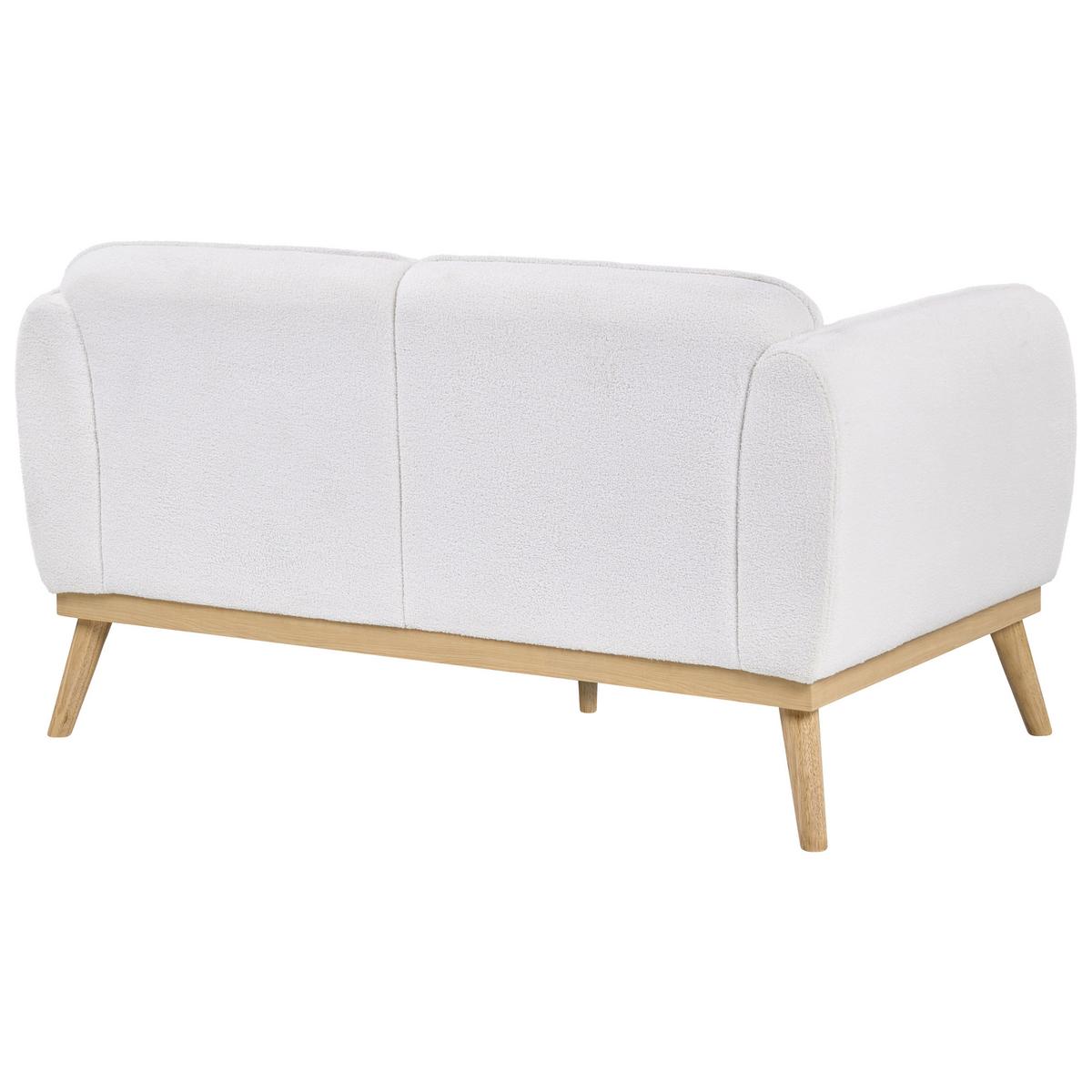 2-SITZER-SOFA Bouclé Weiß Ljung - Hellbraun, Textil (160/82/82cm) - Beliani