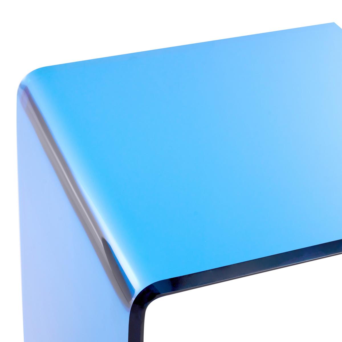 BEISTELLTISCH Sicherheitsglas Blau Lourdes - Blau, Glas (40/40/61cm) - Beliani