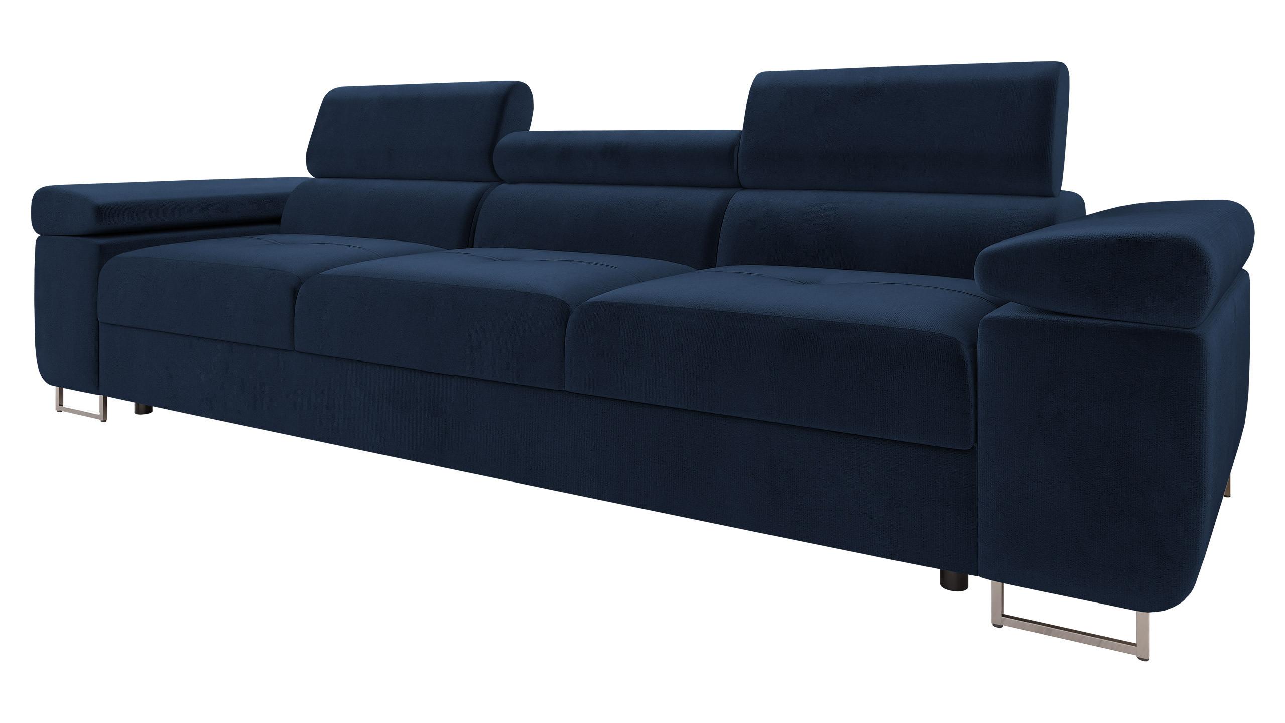 SOFA Torezio 3 - Blau, Holz/Textil (263/90/102cm) - MIRJAN24