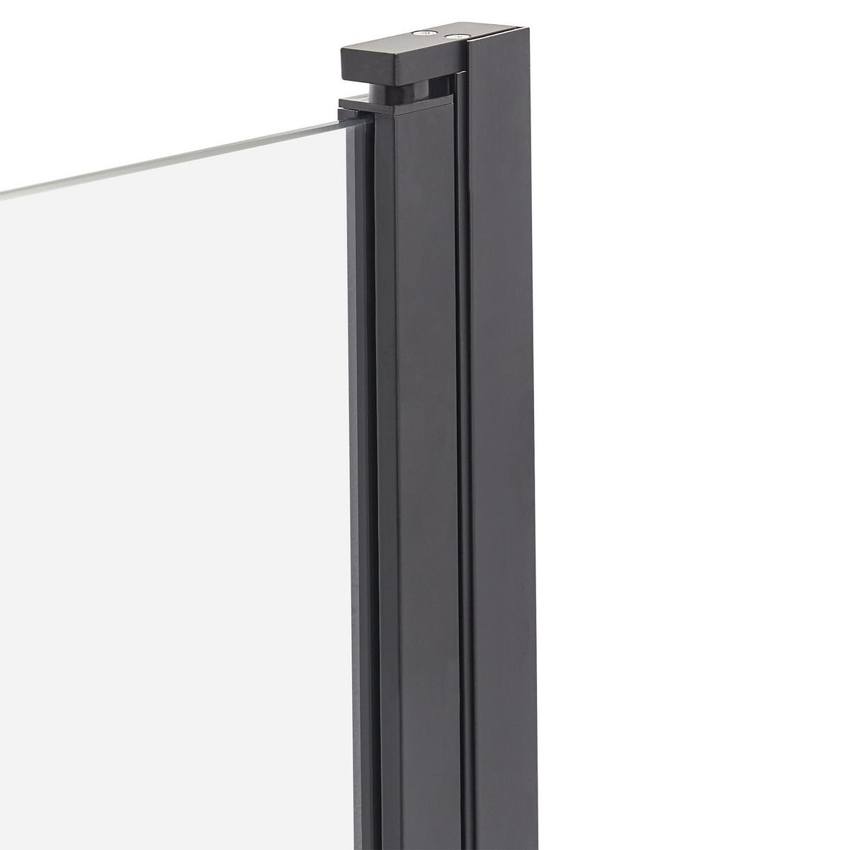 BADEWANNENAUFSATZ 140/70 cm Schwarz Lapan - Transparent, Glas (70/140cm) - Beliani