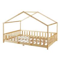 HAUSBETT Treviolo - Naturfarben, Holz (120/200cm) - [en.casa]