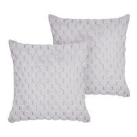 DEKOKISSEN 2er-Set Hellgrau 43/43 cm Purslane - Hellgrau, Textil (43/43cm) - Beliani