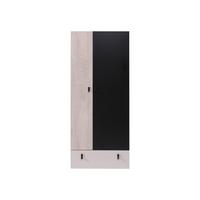 KLEIDERSCHRANK Planet 03 - Eichefarben/Schwarz, Holzwerkstoff (80/190/50cm) - MIRJAN24
