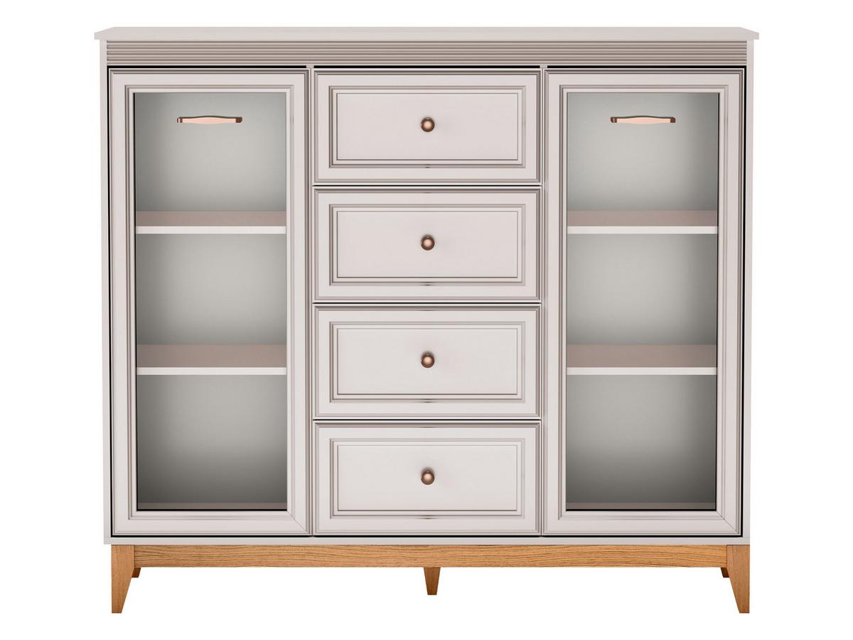 KOMMODE Windsor W-07 - Kaschmir/Eichefarben, Holz/Holzwerkstoff (142/126/41cm) - MIRJAN24