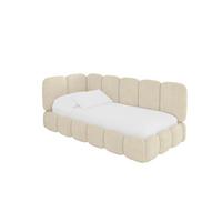 EINZELLBETT Jugendbett mit Bettkasten, Rechts - AVRY 80x200 Beige - Beige/Naturfarben, Holzwerkstoff/Textil (80/200cm) - ALTDECOR