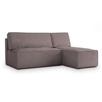 ECKSOFA BRISO M Lila Velours-Stoff mit Schlaffunktion - Lila/Grau, Holz/Kunststoff (200/140cm) - MASSENO