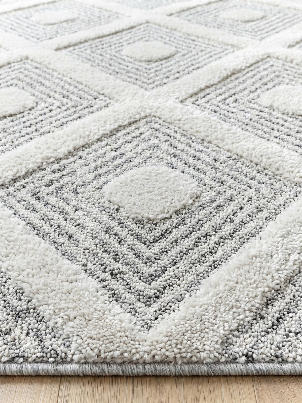 TEPPICH Hochflor EISACK in Grau, geometrisch, aus Polypropylen, 80 x 250 cm - Grau, Textil (250/80cm) - KADIMA DESIGN