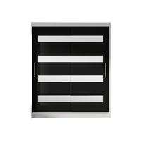 SCHWEBETÜRENSCHRANK Westa XIII - Klar/Silberfarben, Holzwerkstoff/Metall (150/200/58cm) - MIRJAN24