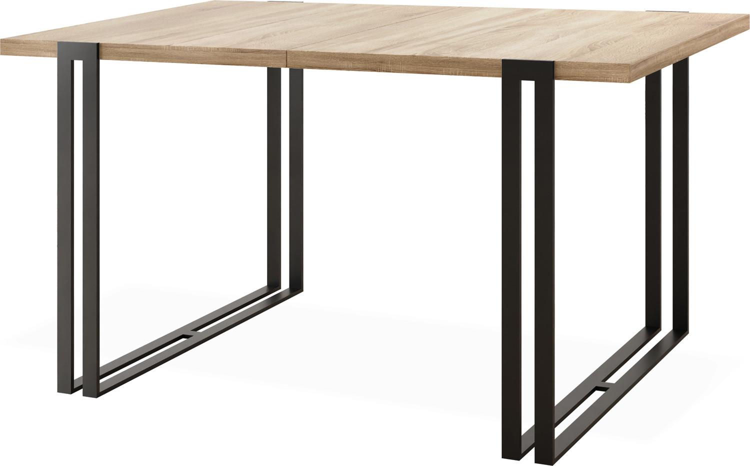 ESSTISCH Marco rechteckig ausziehbar, Sonoma Eiche 140-240/80/76 cm - Schwarz/Sonoma Eiche, Holzwerkstoff/Metall (80/240/76cm) - WFL GROUP