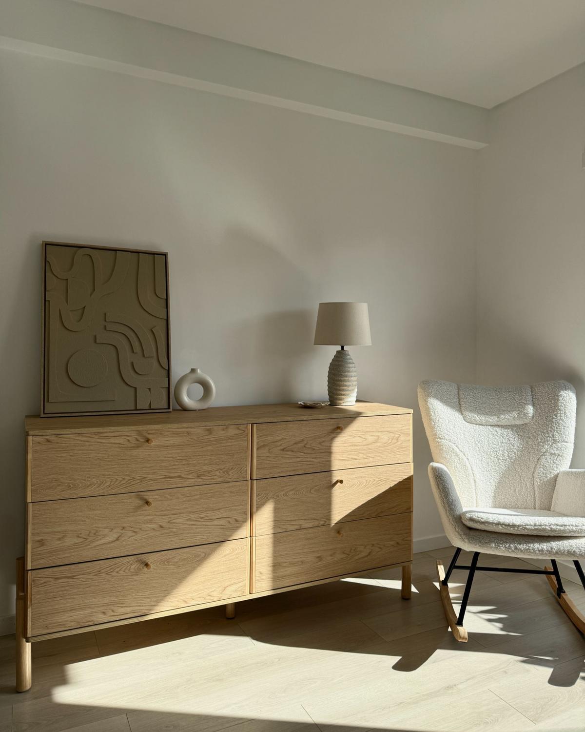 KOMMODE mit 6 Schubladen Hellbraun Collins - Hellbraun, Holzwerkstoff (156/86/46cm) - Beliani