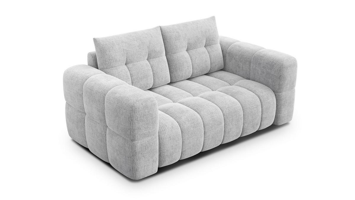 SOFA CLOUDI 2-Sitzer, hellgrau - Hellgrau/Schwarz, Holz/Textil (181/89/104cm) - Wozimo