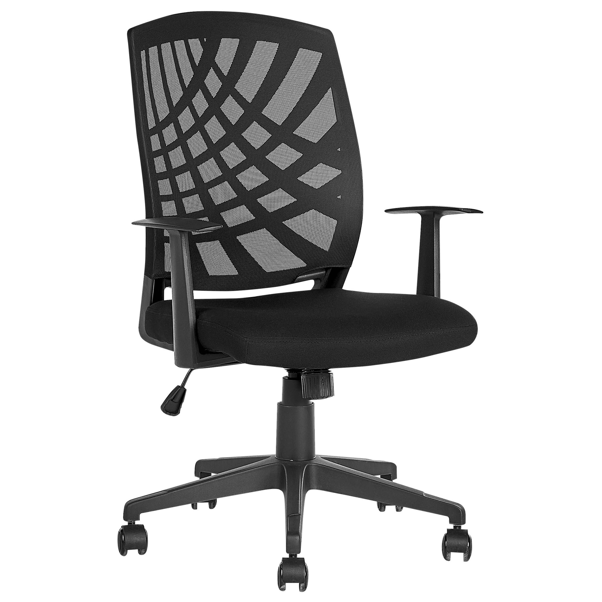 BÜROSTUHL Polyester Schwarz Bonny - Schwarz, Kunststoff/Textil (66/97/47cm) - Beliani
