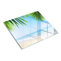 GLASPLATTE 60x52 cm Tropischer Strand - Grün, Glas (60/0.4/52cm) - TULUP
