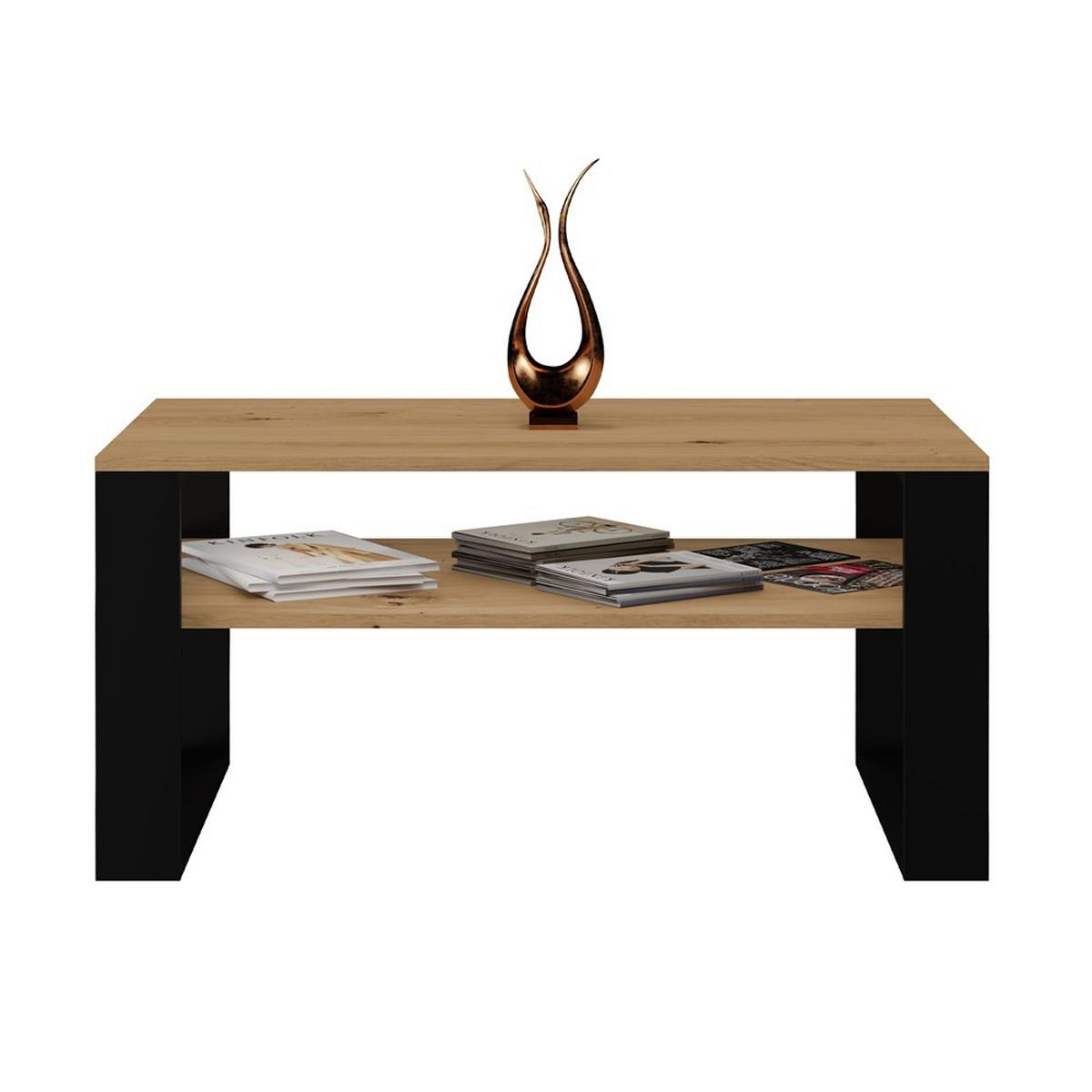 COUCHTISCH Artisan, Schwarz 90/50/58 - Schwarz, Holzwerkstoff (58/90/50cm) - RAUMHIRSCH FURNITURE