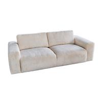 SOFA BODHI Cremeweiß Cord - Creme/Schwarz, Kunststoff/Textil (242/80/110cm) - KAWOLA