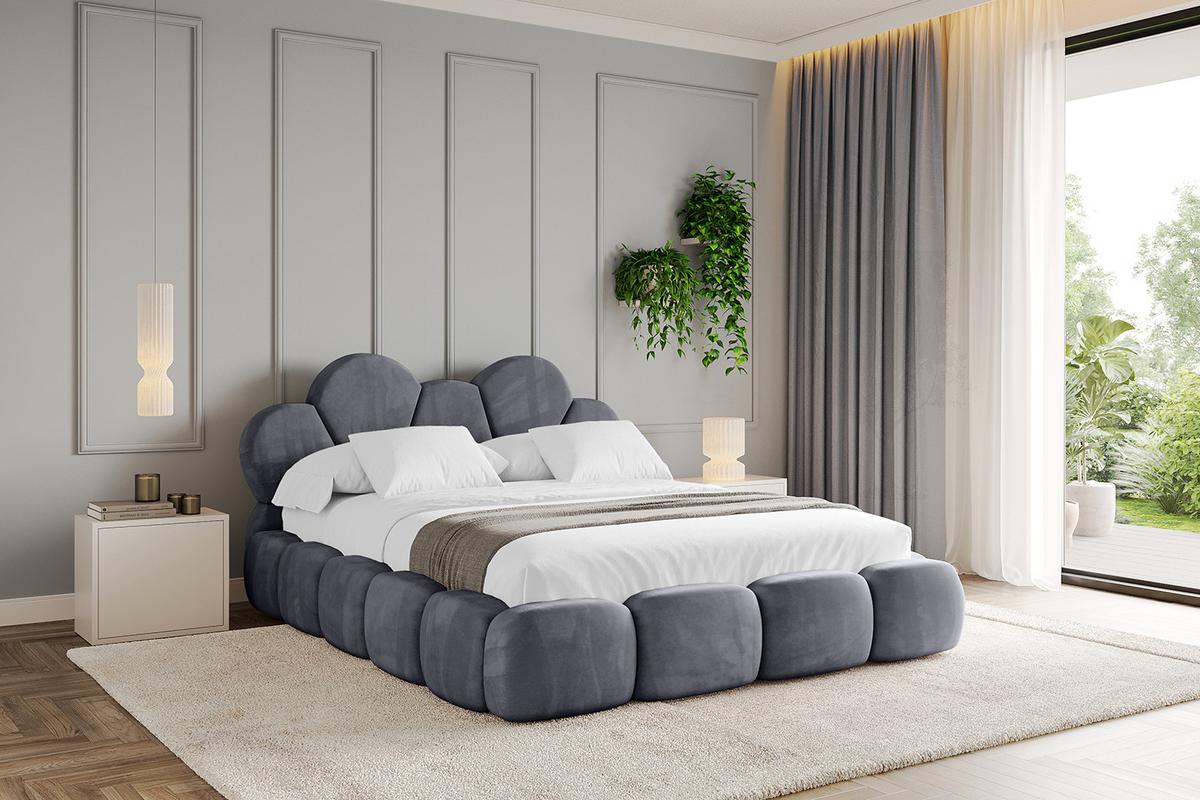 POLSTERBETT mit Bettkasten und Lattenrost, Bett mit Matratze H3/H4 - LANA 180x200 Dunkelgrau - Dunkelgrau, Holzwerkstoff/Textil (180/200cm) - ALTDECOR