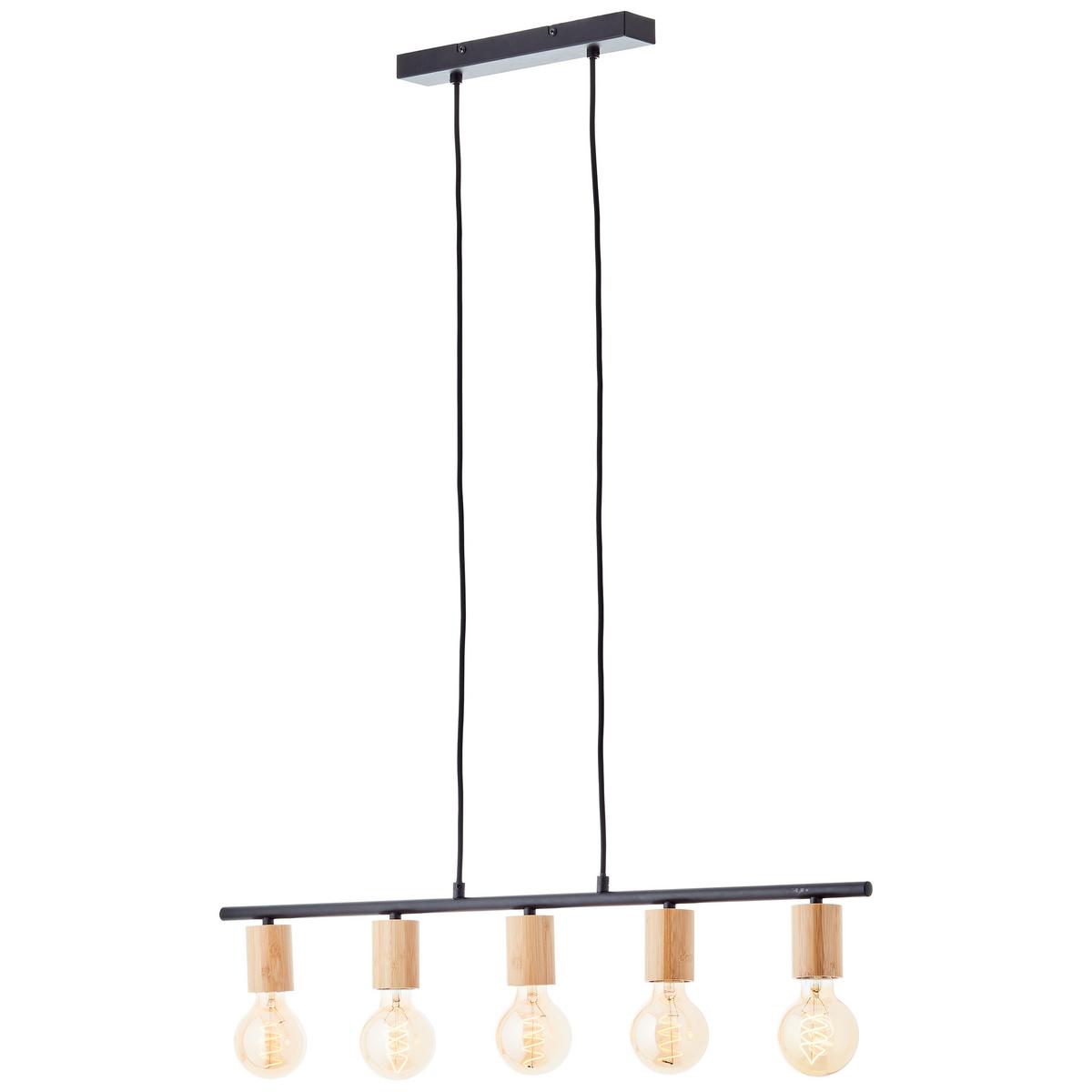 PENDELLEUCHTE Kerry 99713/76 - Schwarz, Holz (5/80/113cm) - Brilliant