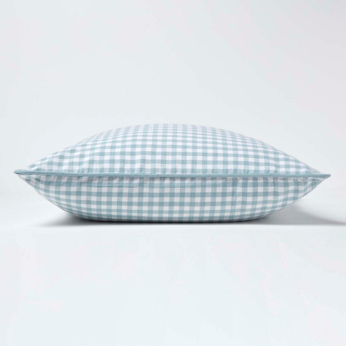 KISSENHÜLLE Vichy-Karo 60/60 cm, 100% Baumwolle - Blau, Textil (60/60cm) - Homescapes