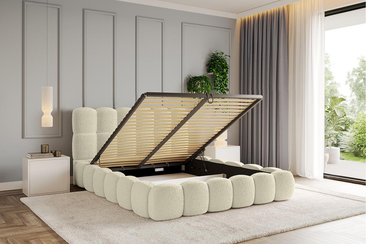 POLSTERBETT mit Bettkasten und Lattenrost, Boxbett ohne Matratze - LEYA 160x200 Beige - Taupe, Holzwerkstoff/Textil (160/200cm) - ALTDECOR