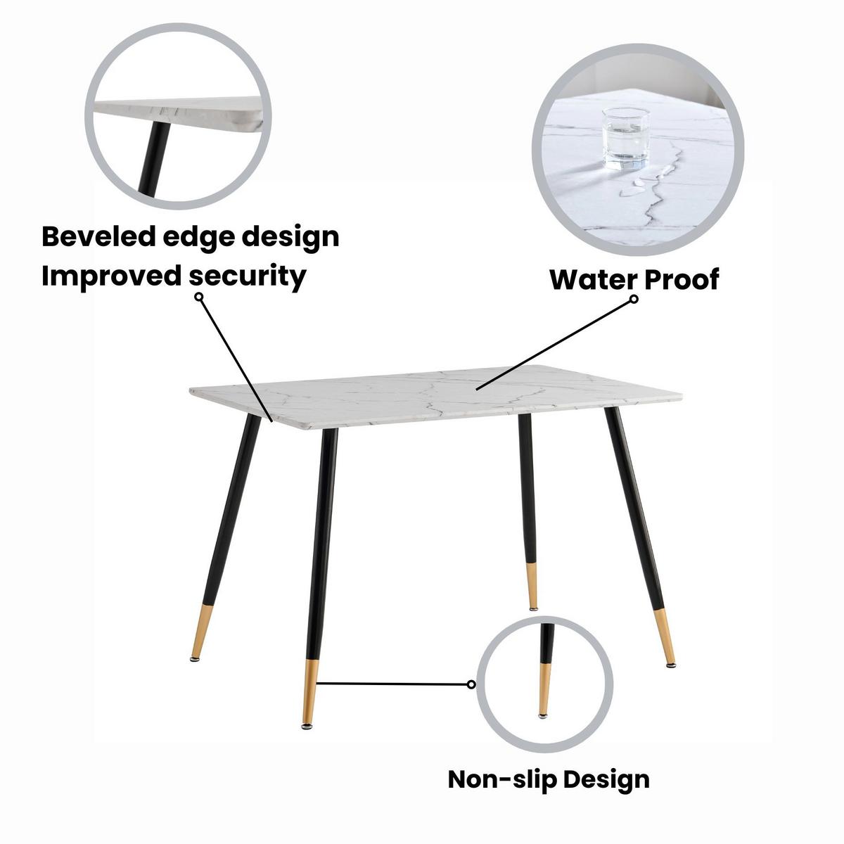 ESSTISCH SET weiß und braun - Braun/Weiß, Holzwerkstoff/Metall (70/75/110cm) - Urban Meuble