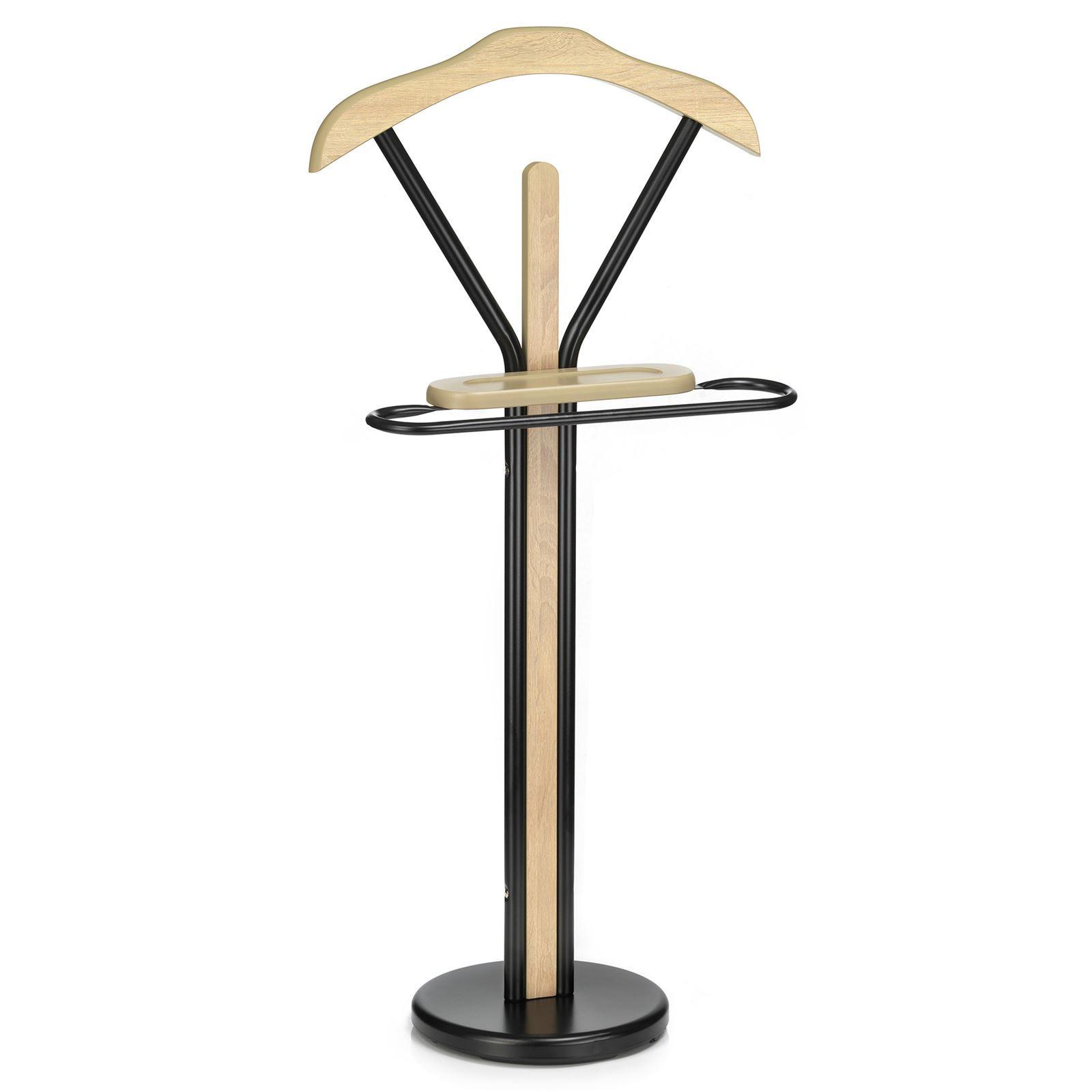 HERRENDIENER MATTEO Sonoma Eiche/schwarz - Schwarz/Sonoma Eiche, Metall (50/108/28cm) - IDIMEX