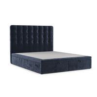 POLSTERBETT Celestia mit Stauraum 180/200 cm Marineblau im Lotta Stoff - Schwarz/Dunkelblau, Holz/Holzwerkstoff (180/200cm) - AltaBeds