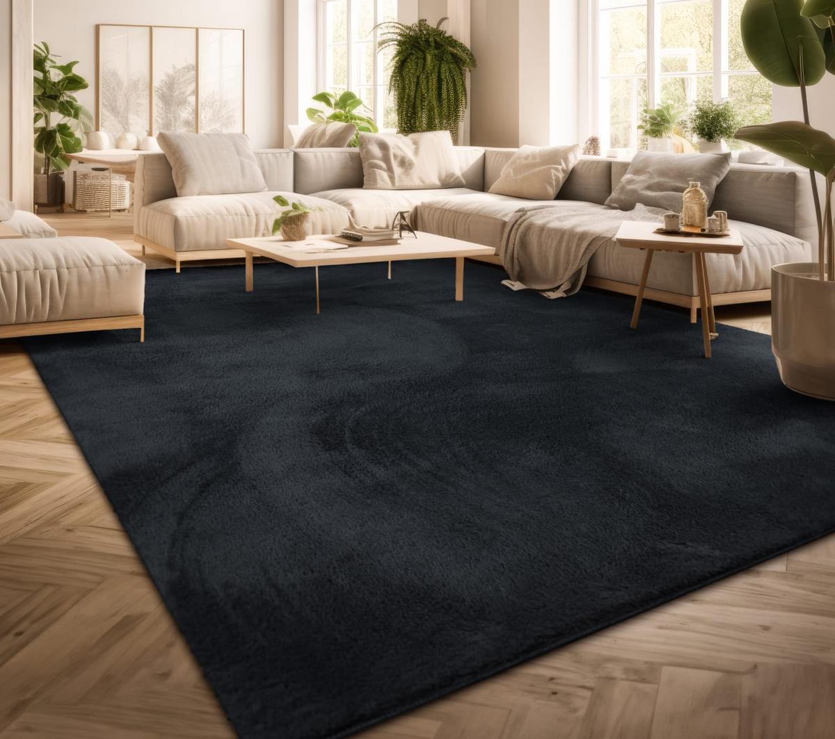 FLACHWEBETEPPICH Navy 160 x 220 cm - Blau, Kunststoff (160/220cm) - TT Home