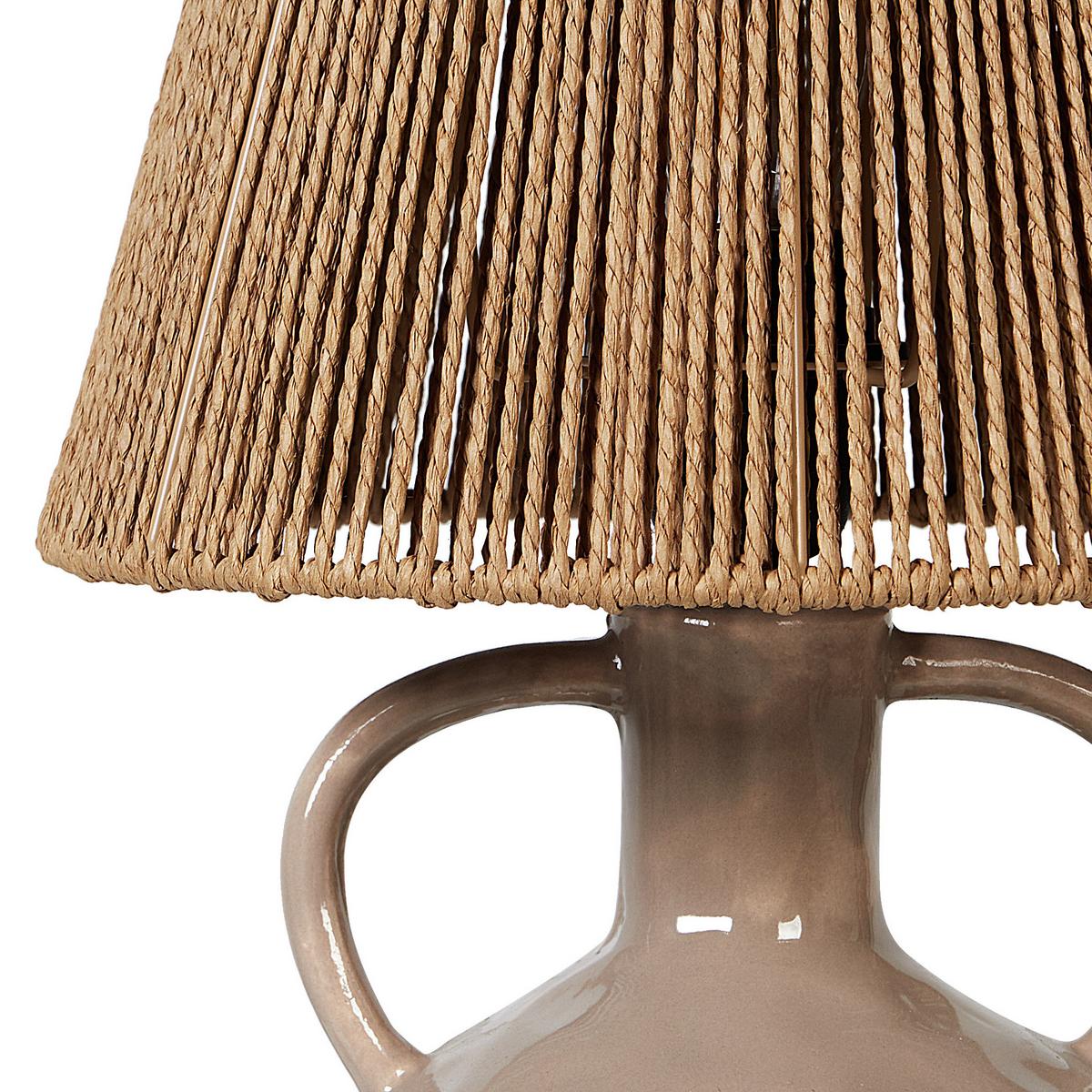 TISCHLEUCHTE Beige Larissos - Beige, Keramik (24/24/51cm) - Beliani