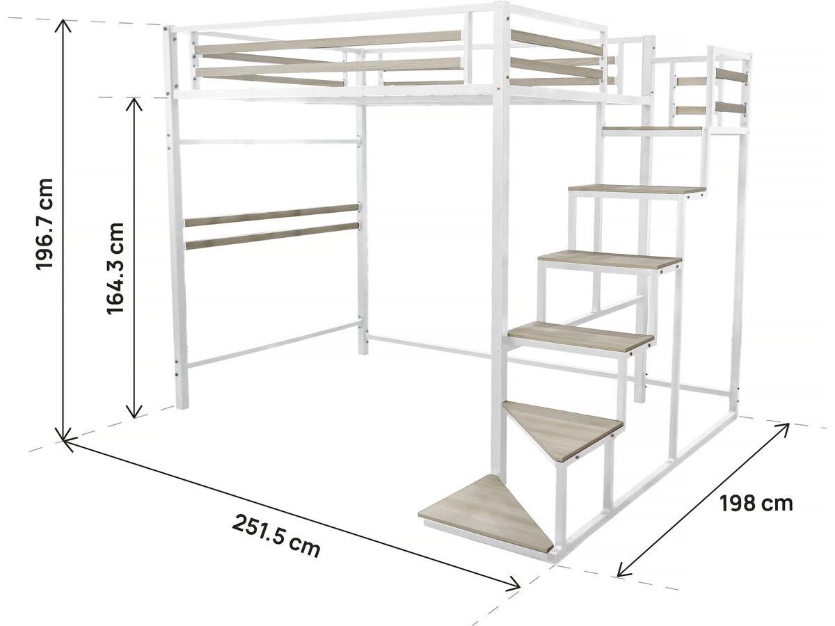 ETAGENBETT lena Schwarz - Weiß, Metall (190/140cm) - Habitat Garten