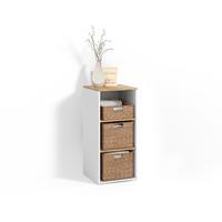 MIDISCHRANK Paolina Weiß/Artisan 40.2 x 88.2 cm - Weiß/Eiche Artisan, Holzwerkstoff (40.2/88.2/40.5cm) - Livinity®