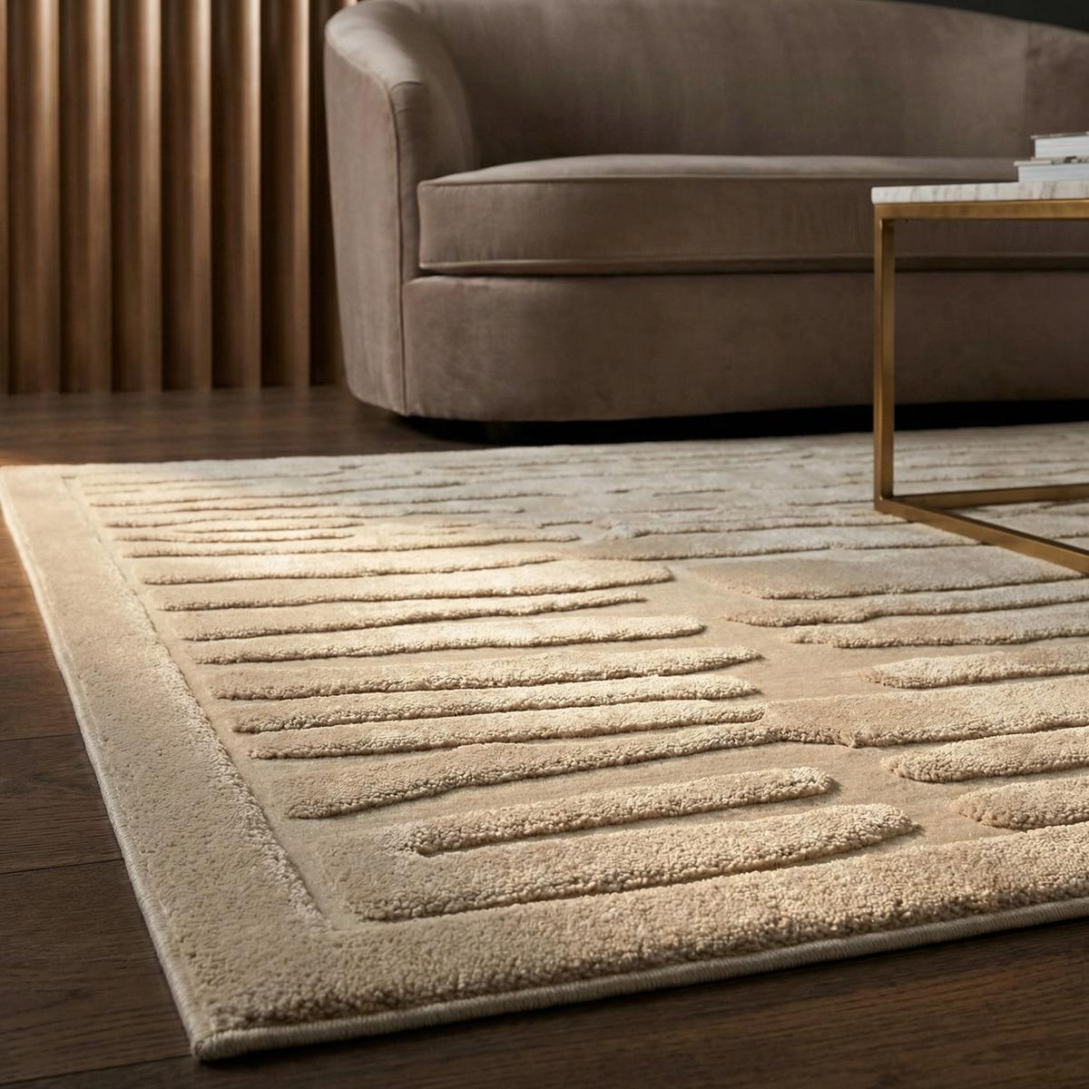TEPPICH EDEN-Kirkby, abstrakt, Elfenbein, 120 x 170 cm - Champagner, Textil (170/120cm) - KADIMA DESIGN