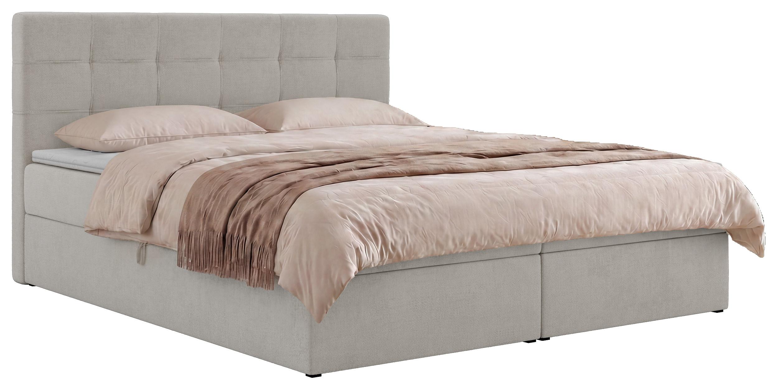 BOXBETT SOLVEN 200/200 - Hellgrau Jersey - Topper T25 - H3 - Hellgrau/Schwarz, Kunststoff/Textil (200/200cm) - MKS