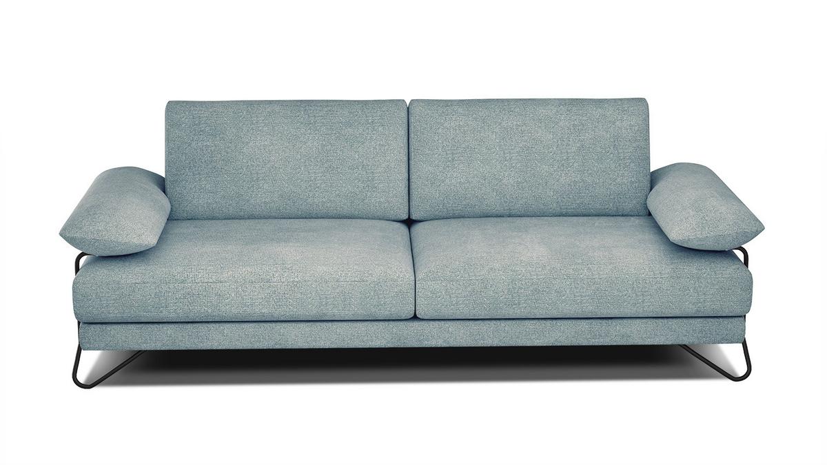 SOFA LORI 3-Sitzer, mintgrün - Schwarz/Mintgrün, Holzwerkstoff/Textil (245/87/96cm) - Wozimo