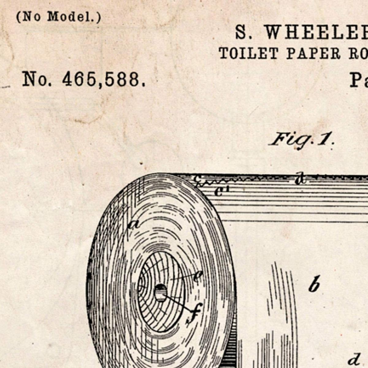 POSTER Vintage Toilettenpapier Patent Vintage Größe A3 Rahmenlos - Klar, Papier (29.7/1cm) - Nacnic
