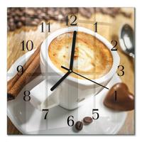 WANDUHR aus Glas 30x30 cm - Kaffee - Braun, Glas (30/30/0.4cm) - TULUP