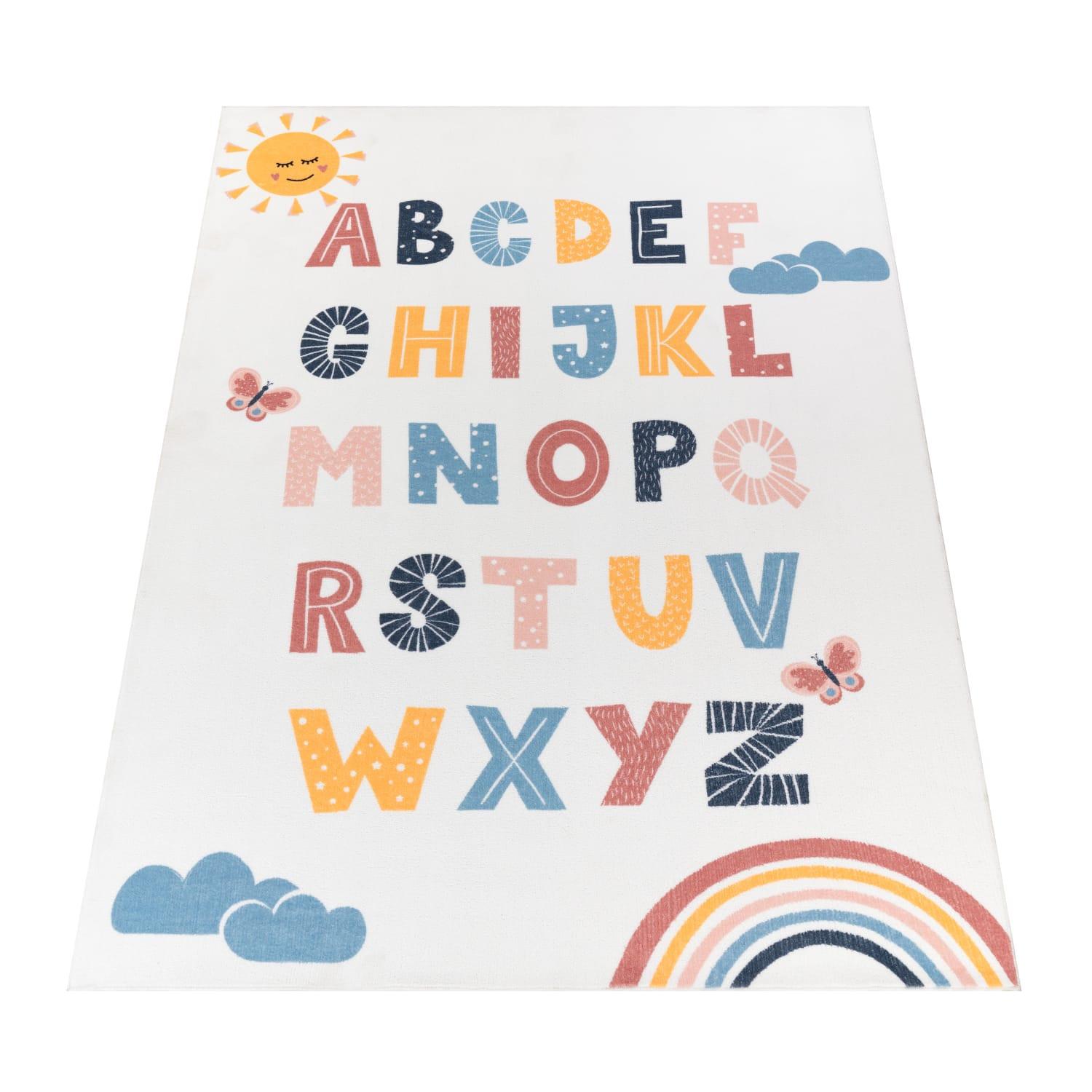 KINDERTEPPICH Waschbar, mit Alphabet-Motiv, Mehrfarbig, 80 x 150 cm - Multicolor, Textil (150/80cm) - KADIMA DESIGN