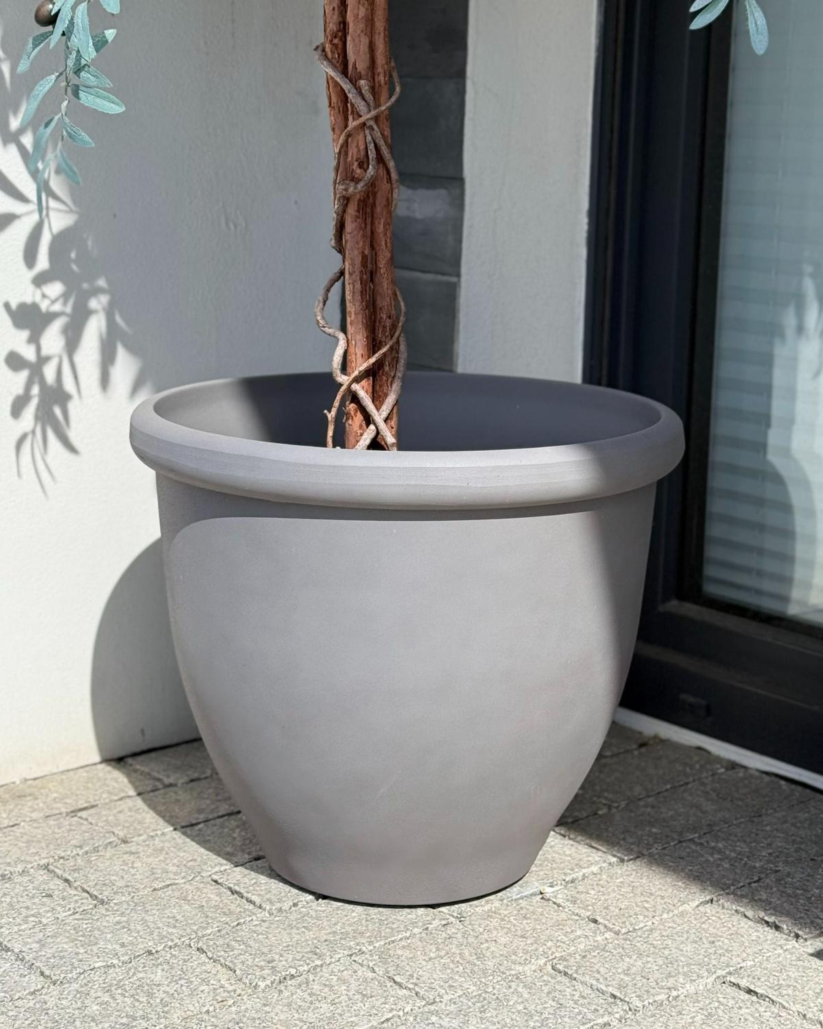 BLUMENTOPF Grau Tesalia - Grau, Kunststoff (42cm) - Beliani