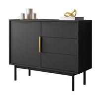 KOMMODE MIRACLE 1D3S mit Schubladen eintrürig Schwarz - Schwarz, Holzwerkstoff (104/82/39cm) - Lookway