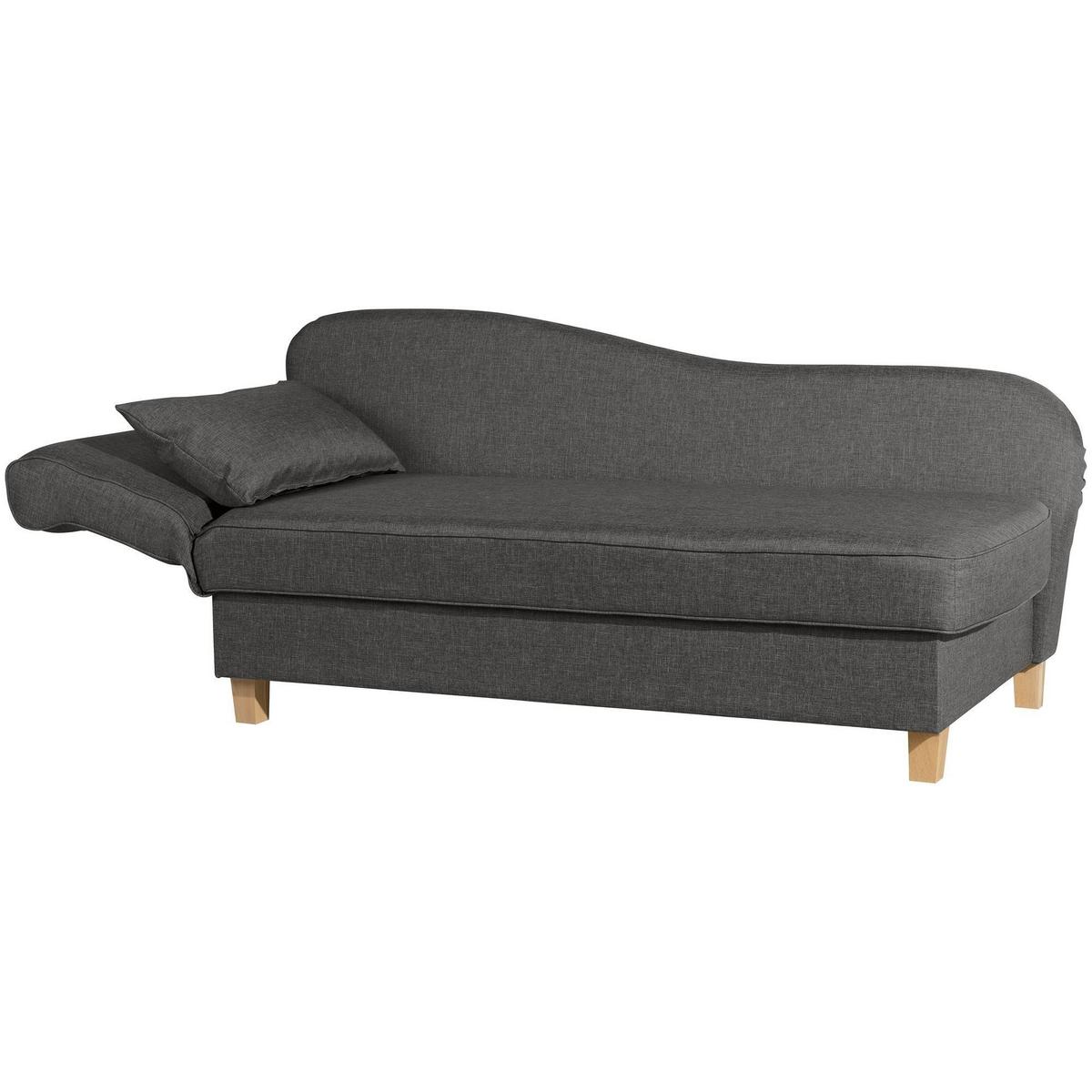 RECAMIERE mit Armteil links klappbar Katia Bezug Flachgewebe Buche natur / anthrazit - Anthrazit, Kunststoff (190/82/88cm) - 58aufmkessel