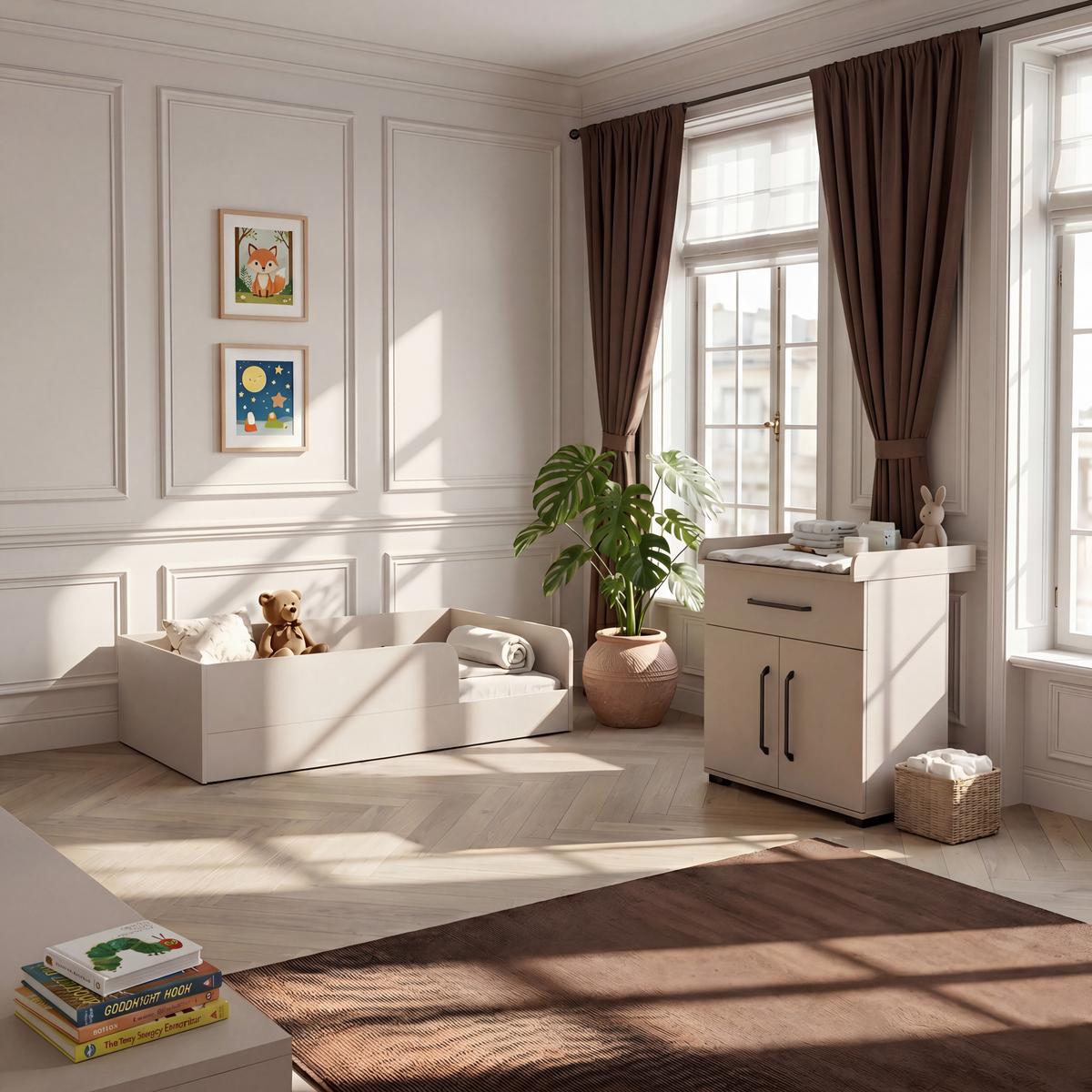 BODENBETT Essentials 120x200cm Cashmere - Hellbraun, Holzwerkstoff (120/200cm) - arthur berndt