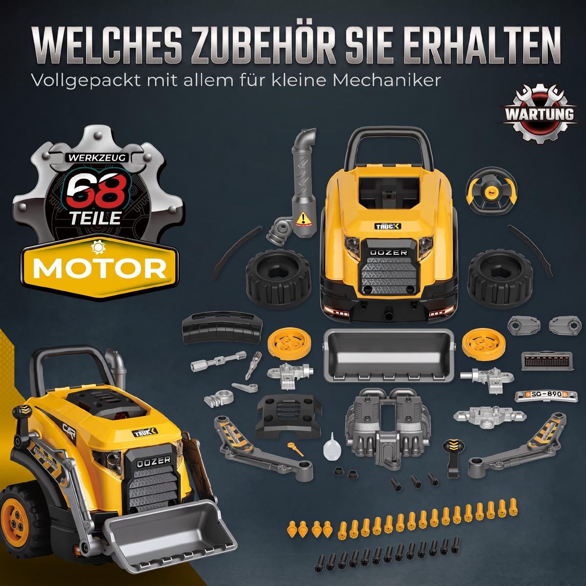 KINDER-MOTORSPIELZEUG Kunststoff Gelb - Gelb, Kunststoff (41/47/46cm) - AIYAPLAY