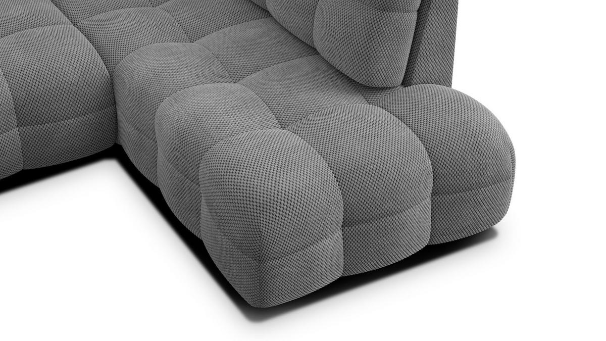 ECKSOFA MELLOW 5-Sitzer, grau - Schwarz/Grau, Holz/Textil (283/191cm) - Wozimo