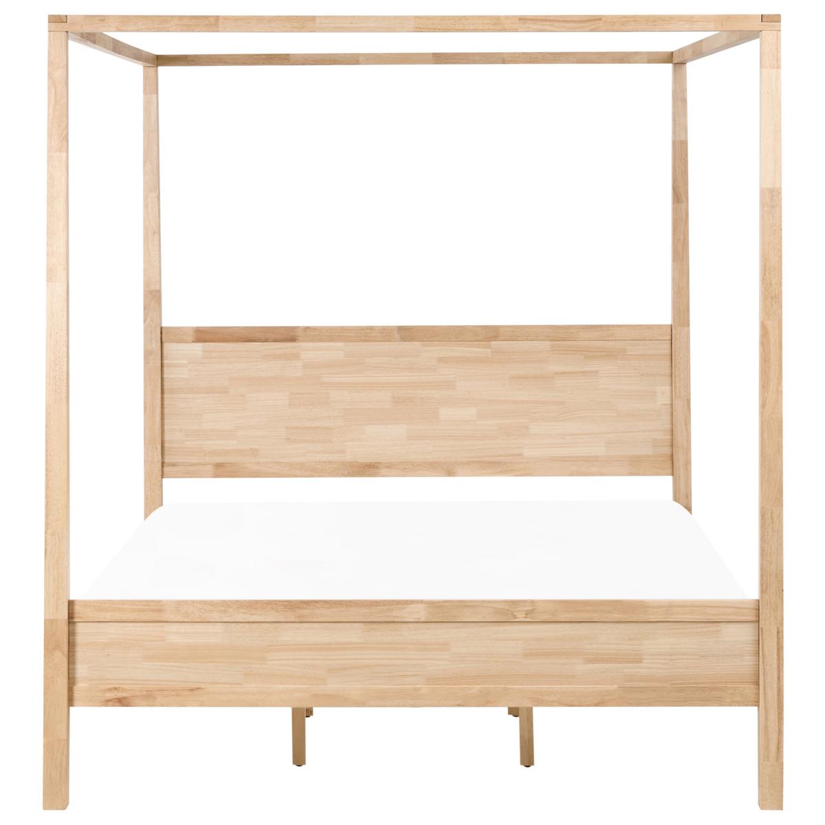 HIMMELBETT 180/200 cm Hellbraun Hauterives - Hellbraun, Holz (180/200cm) - Beliani