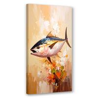 LEINWANDBILD Fisch Meer Imitation Farbe 50x100cm - Beige, Textil (50/100cm) - Feeby