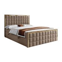 BOXSPRINGBETT ISADORA II GOLD mit Bettkasten und Topper 160x200 cm Royal Velvet 176 - Beige, Textil - Lookway