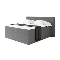 BOXSPRINGBETT mit Matratze H3/H4 - EVON KING - 180x200 cm Grau - Taupe, Holzwerkstoff (180/200cm) - ALTDECOR