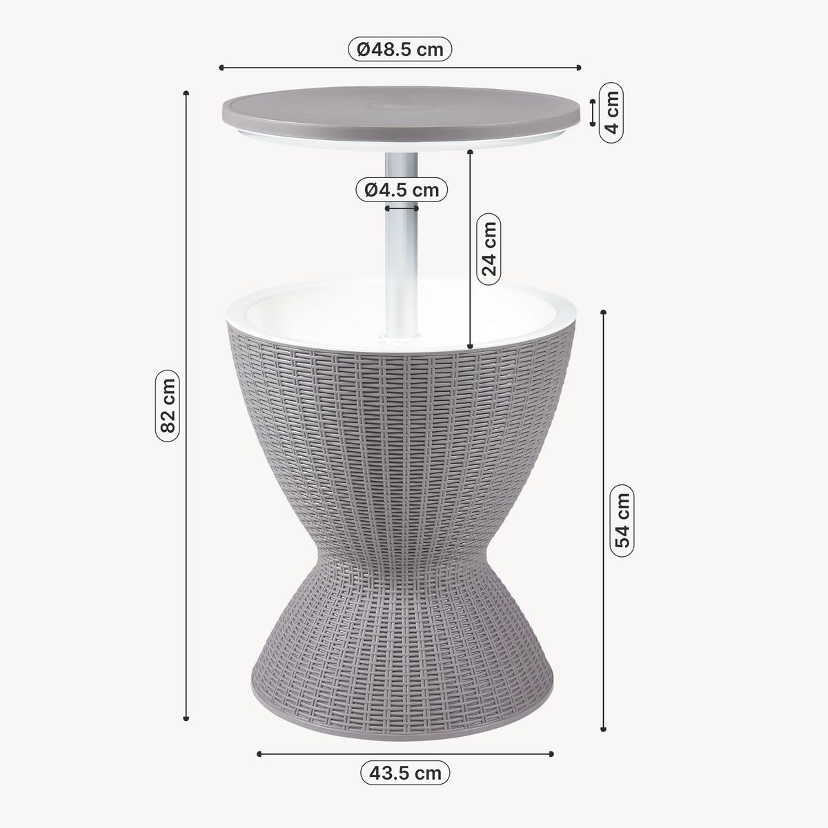 KÜHLTISCH Atessa - Hellbraun, Kunststoff/Metall (48.5/48.5/58cm) - casa.pro