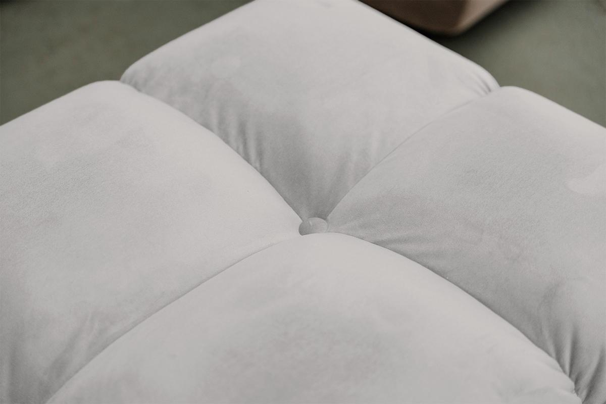 HOCKERBANK VIVIEN Silber Velvet - Silberfarben, Textil (108/41/73cm) - KAWOLA