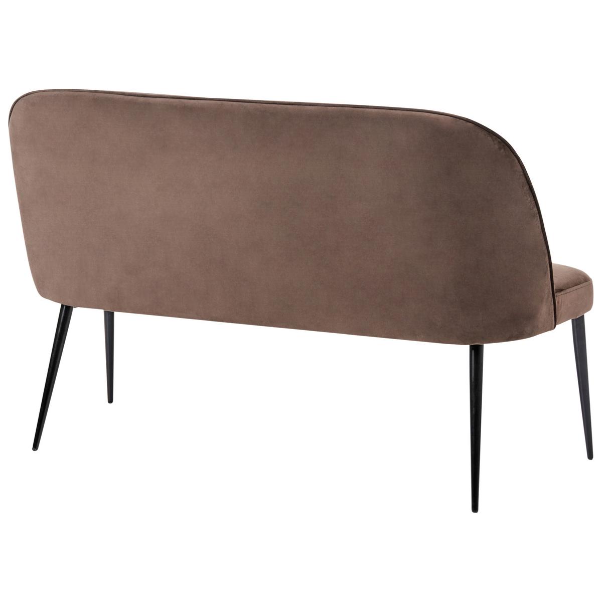 ESSZIMMERBANK 2-Sitzer Samtstoff Dunkelbraun Osby - Dunkelbraun, Textil (130/85/60cm) - Beliani