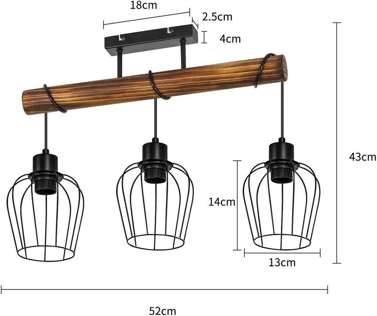 PENDELLEUCHTE Palomara 52/13/43 cm - Braun, Metall (52/13/43cm) - ZMH
